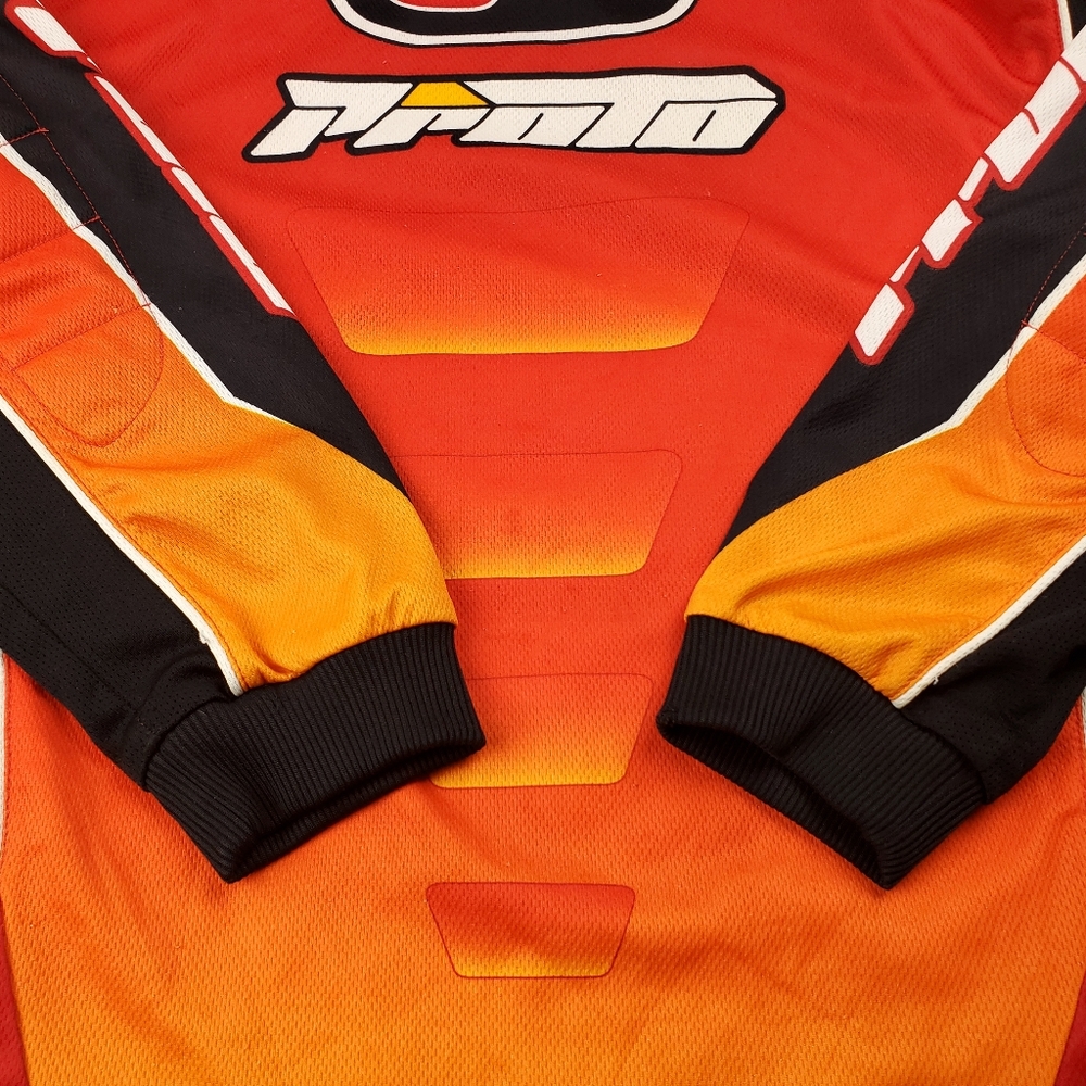 Vintage Proto Dye Paintball Jersey Gradient Spellout Orange Y2K Motorcross Large - Picture 6 of 13